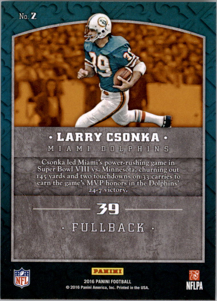 : 1970 Kellogg's # 41 Larry Csonka Miami Dolphins