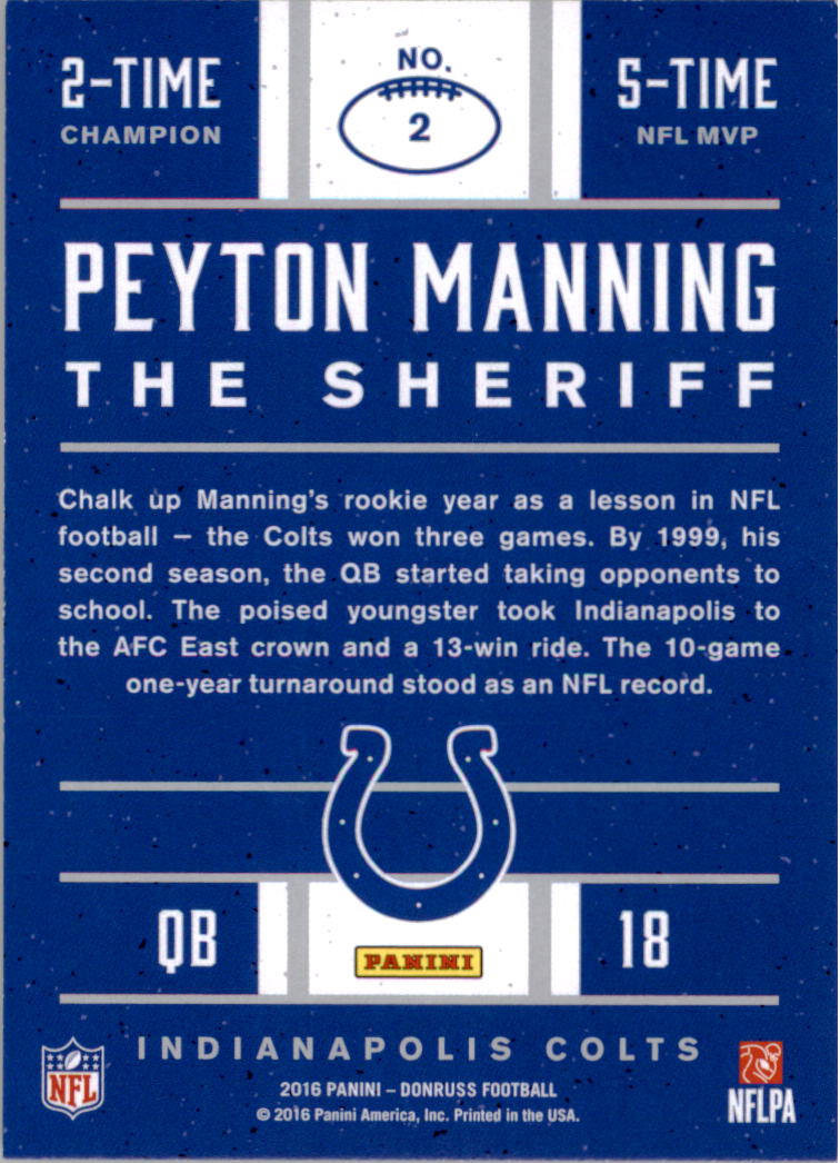 2016 Donruss Peyton Manning Football Card Pick (Inserts)