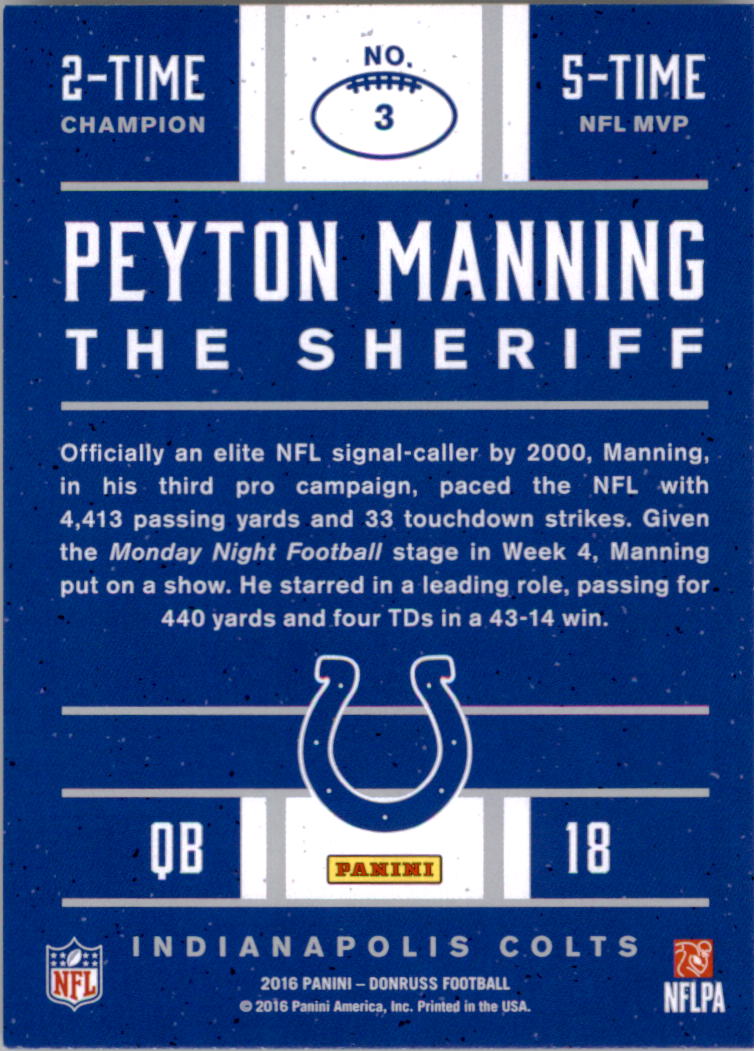 2016 Donruss Peyton Manning Football Card Pick (Inserts)