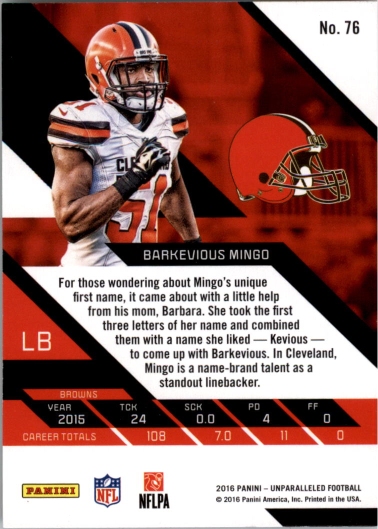 A9168- 2016 Panini Unparalleled Football Inserts -You Pick- 15+ FREE US SHIP - Picture 103 of 279
