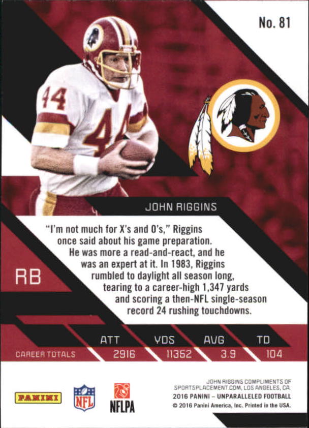 A9168- 2016 Panini Unparalleled Football Inserts -You Pick- 15+ FREE US SHIP - Picture 108 of 279