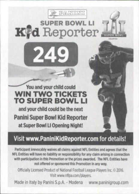 B5173- 2016 Panini Stickers FB #s 1-250 +Rookies -You Pick- 15+ FREE US SHIP - Picture 352 of 352