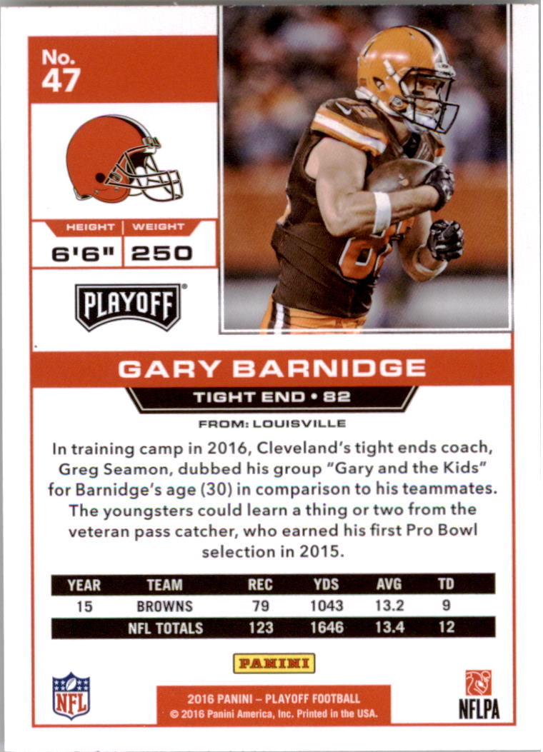 2016 Playoff #47 Gary Barnidge back image