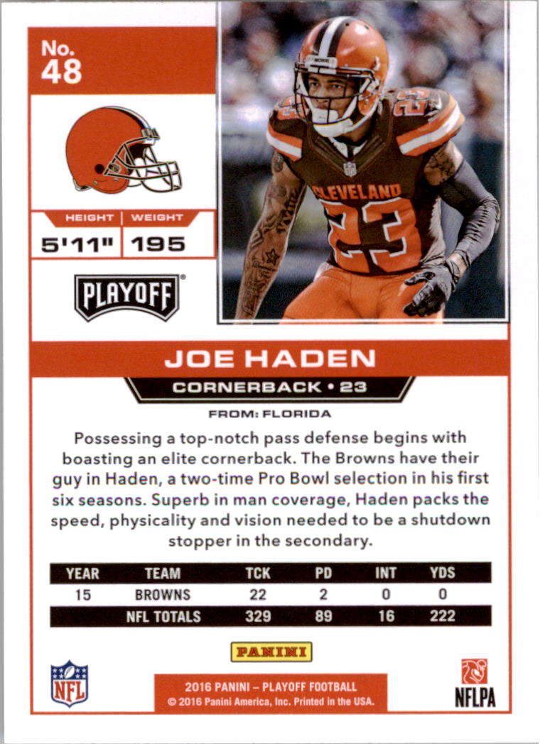 2016 Playoff #48 Joe Haden back image