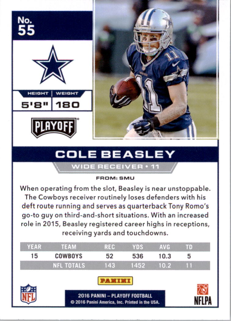 2016 Playoff #55 Cole Beasley back image