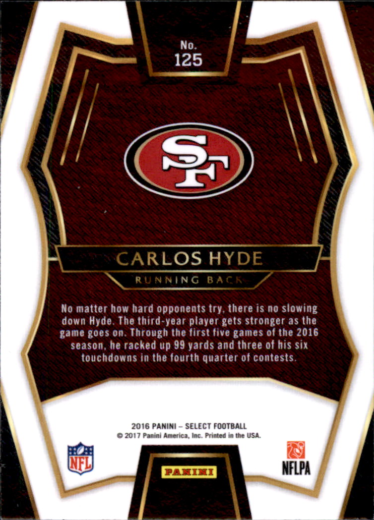 2016 Select #125 Carlos Hyde back image