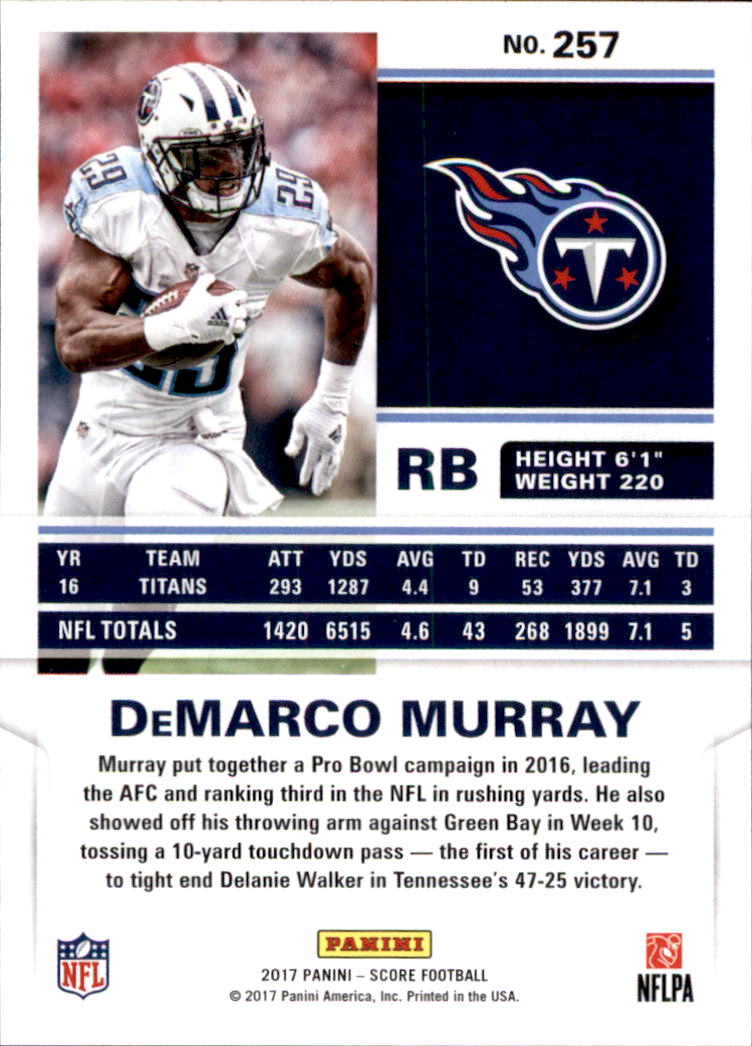 2017 Score #257 DeMarco Murray back image
