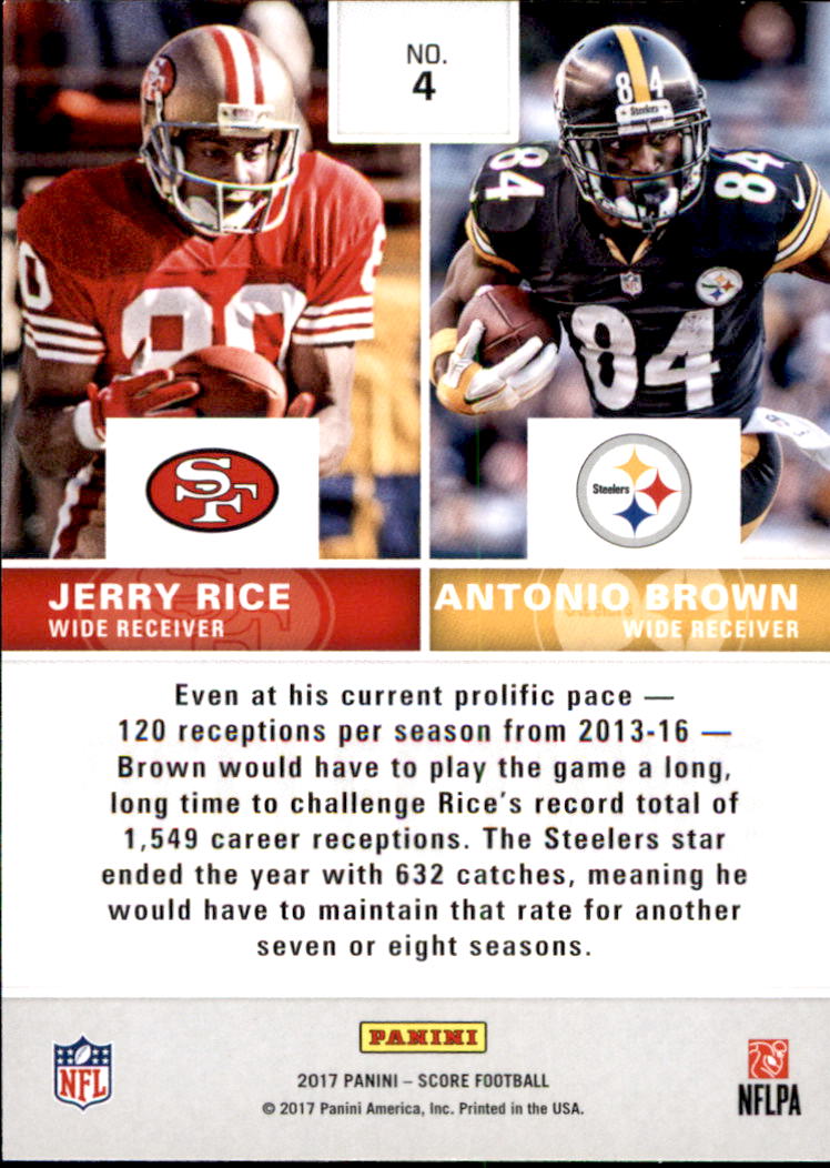 2017 Score Reflections #4 Antonio Brown/Jerry Rice back image