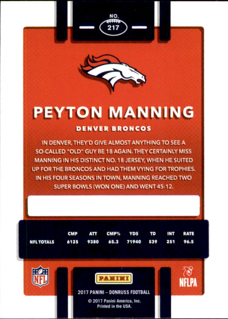 2017 Donruss #217 Peyton Manning back image
