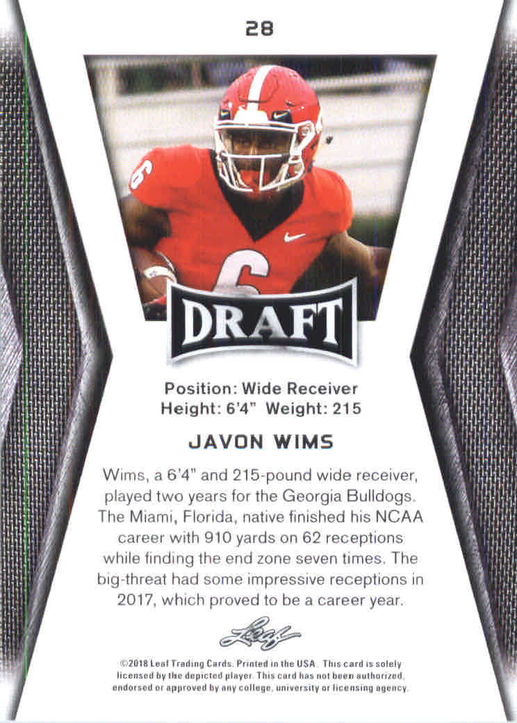 B0201- 2018 Leaf Draft FB Card #s 1-60 +Inserts -You Pick- 15+ FREE US SHIP - Picture 45 of 145