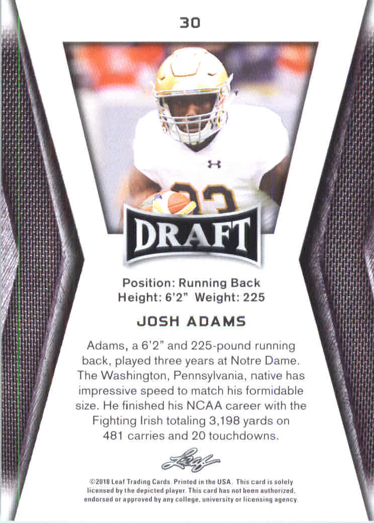 B0201- 2018 Leaf Draft FB Card #s 1-60 +Inserts -You Pick- 15+ FREE US SHIP - Picture 49 of 145