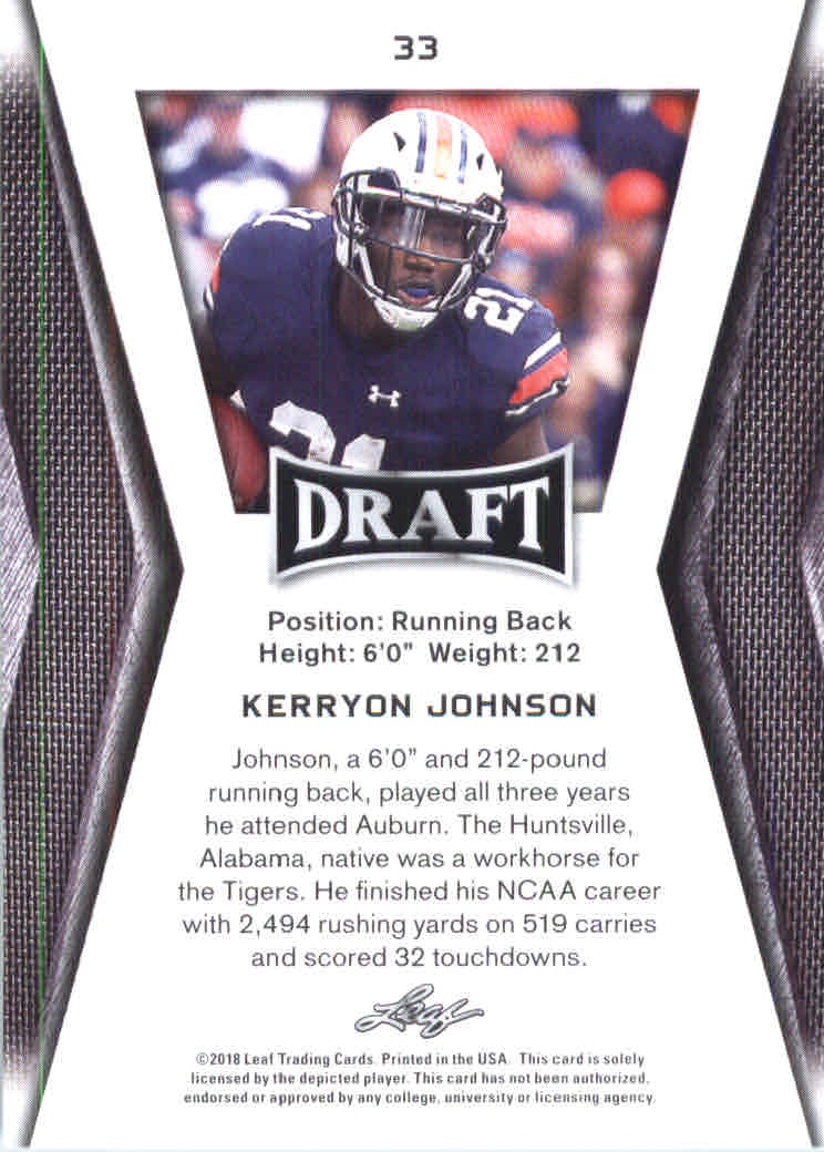 B0201- 2018 Leaf Draft FB Card #s 1-60 +Inserts -You Pick- 15+ FREE US SHIP - Picture 51 of 145