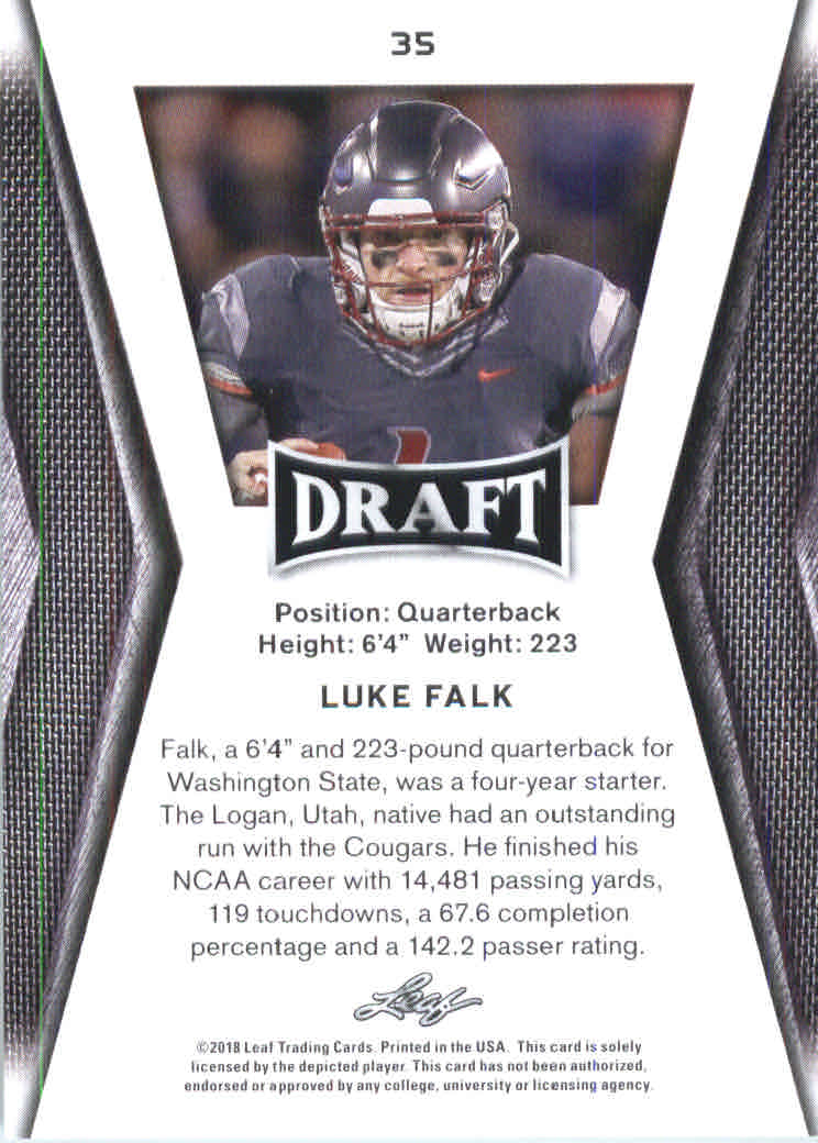 B0201- 2018 Leaf Draft FB Card #s 1-60 +Inserts -You Pick- 15+ FREE US SHIP - Picture 55 of 145