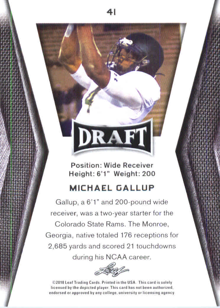 B0201- 2018 Leaf Draft FB Card #s 1-60 +Inserts -You Pick- 15+ FREE US SHIP - Picture 57 of 145