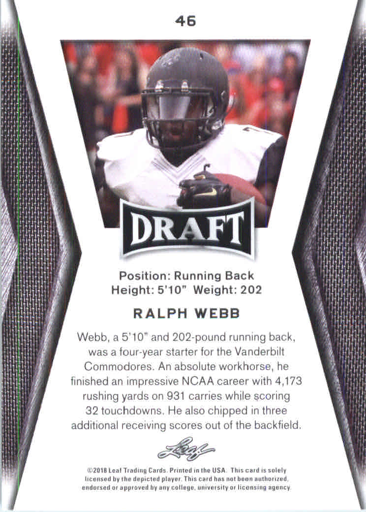 B0201- 2018 Leaf Draft FB Card #s 1-60 +Inserts -You Pick- 15+ FREE US SHIP - Picture 61 of 145