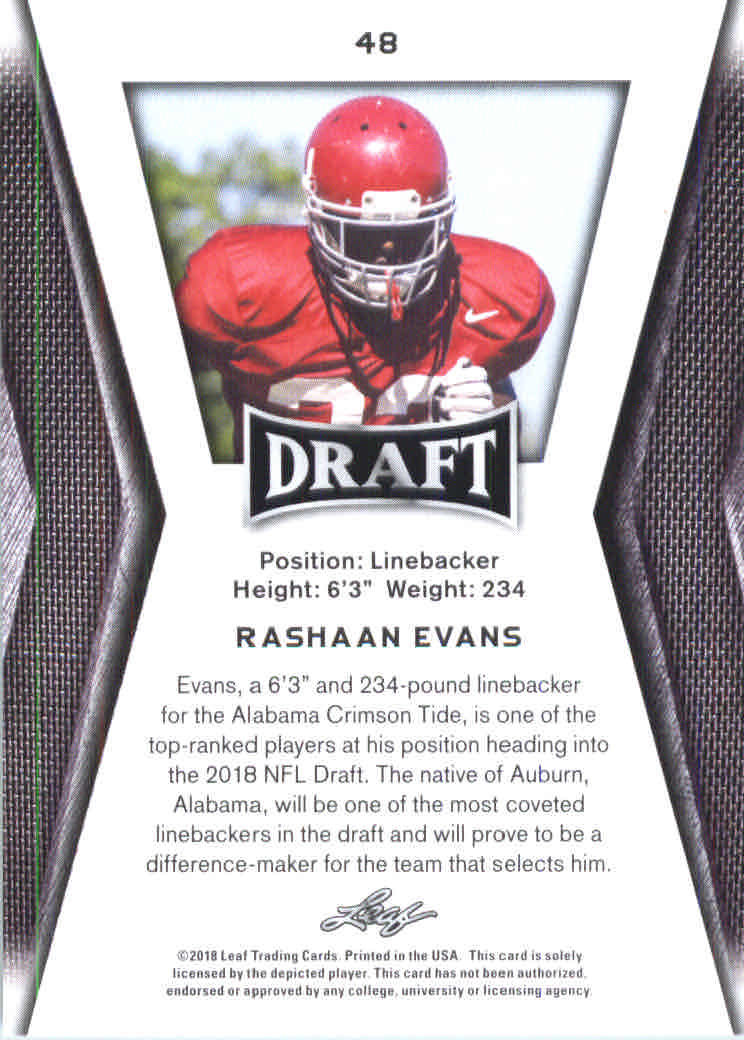 B0201- 2018 Leaf Draft FB Card #s 1-60 +Inserts -You Pick- 15+ FREE US SHIP - Picture 65 of 145