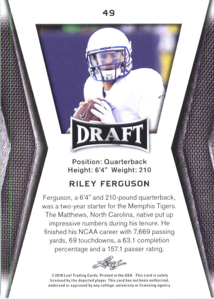 B0201- 2018 Leaf Draft FB Card #s 1-60 +Inserts -You Pick- 15+ FREE US SHIP - Picture 67 of 145
