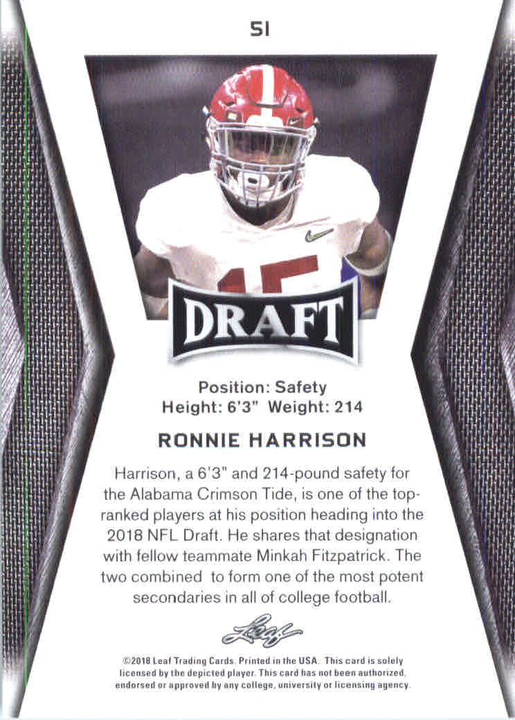 B0201- 2018 Leaf Draft FB Card #s 1-60 +Inserts -You Pick- 15+ FREE US SHIP - Picture 71 of 145
