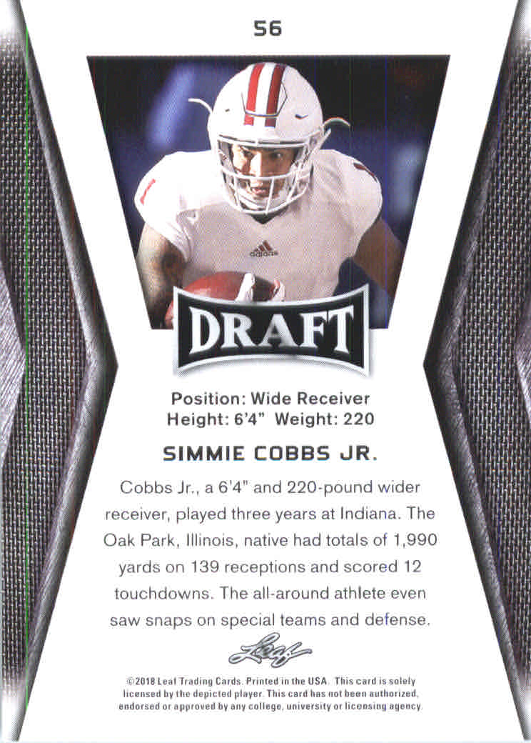 B0201- 2018 Leaf Draft FB Card #s 1-60 +Inserts -You Pick- 15+ FREE US SHIP - Picture 77 of 145