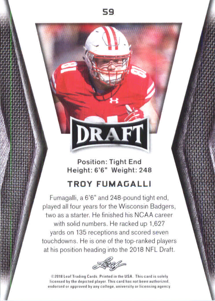 B0201- 2018 Leaf Draft FB Card #s 1-60 +Inserts -You Pick- 15+ FREE US SHIP - Picture 81 of 145