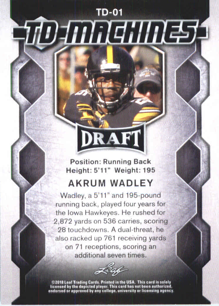 B0201- 2018 Leaf Draft FB Card #s 1-60 +Inserts -You Pick- 15+ FREE US SHIP - Picture 113 of 145