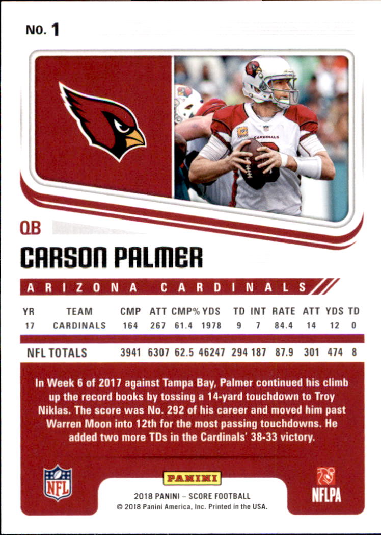 A8999- 2018 Score Football Card #s 1-250 -You Pick- 15+ FREE US SHIP - Picture 3 of 325
