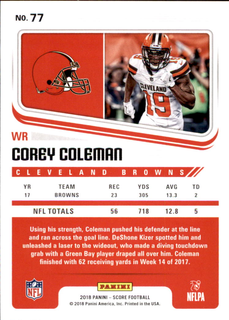 A8999- 2018 Score Football Card #s 1-250 -You Pick- 15+ FREE US SHIP - Picture 111 of 325