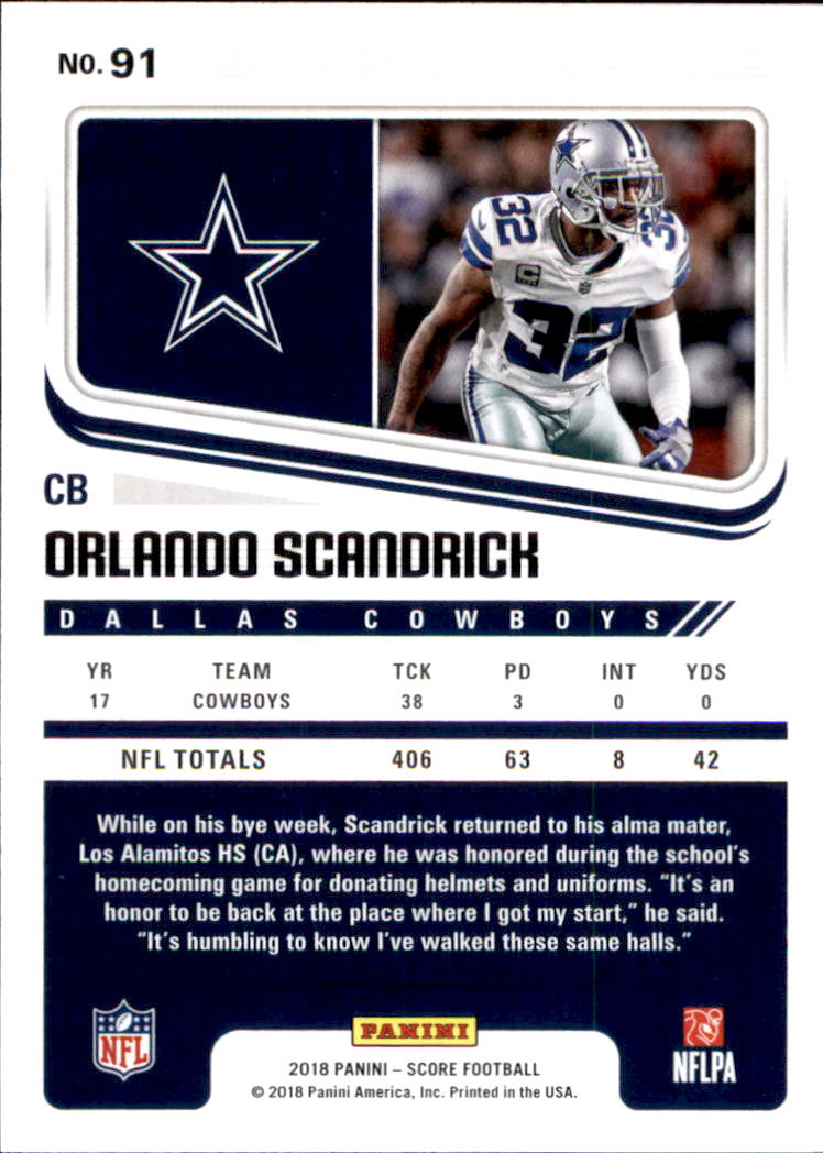 A8999- 2018 Score Football Card #s 1-250 -You Pick- 15+ FREE US SHIP - Picture 123 of 325
