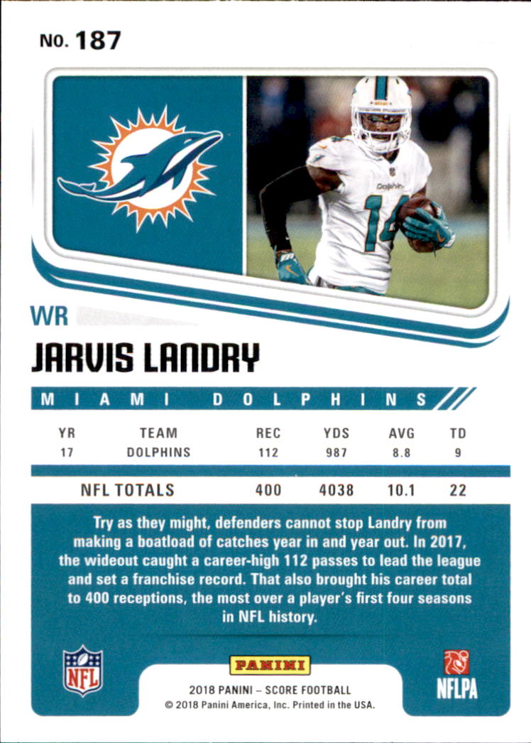 A8999- 2018 Score Football Card #s 1-250 -You Pick- 15+ FREE US SHIP - Picture 247 of 325