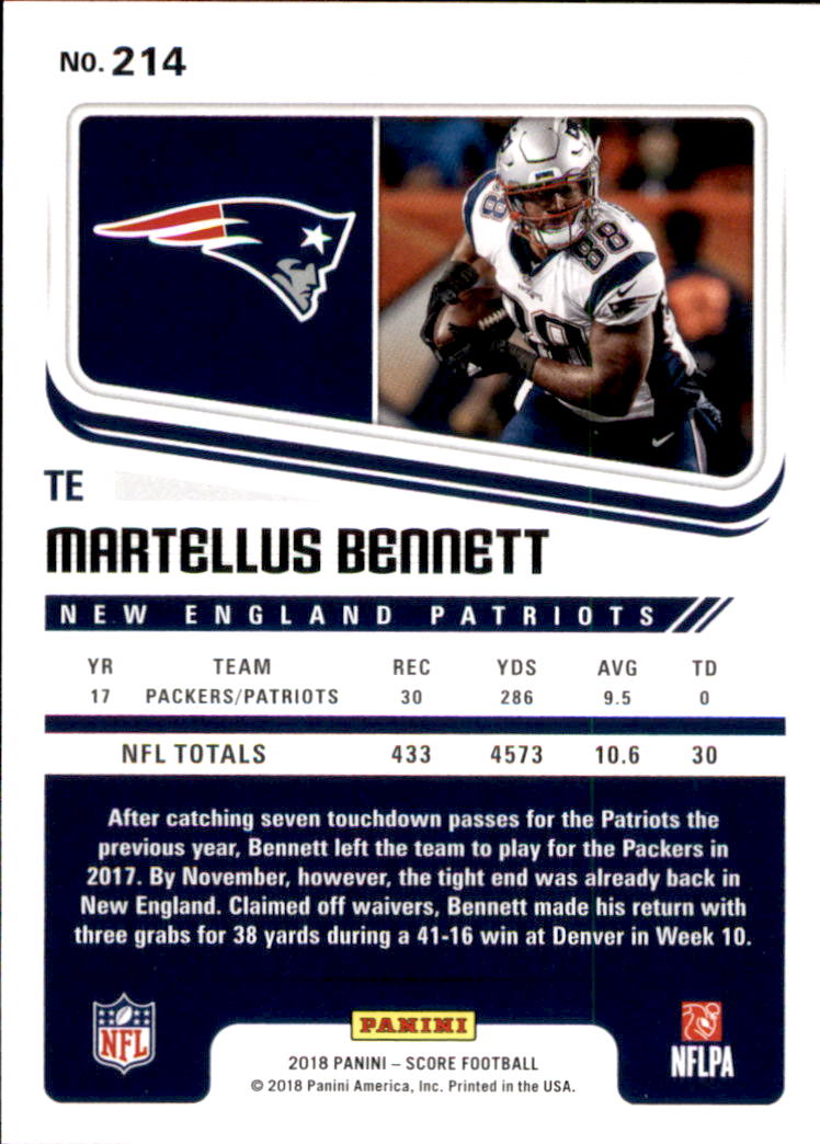A8999- 2018 Score Football Card #s 1-250 -You Pick- 15+ FREE US SHIP - Picture 273 of 325