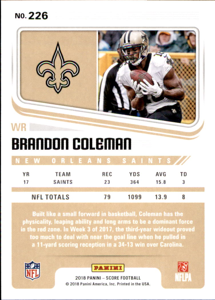 A8999- 2018 Score Football Card #s 1-250 -You Pick- 15+ FREE US SHIP - Picture 291 of 325