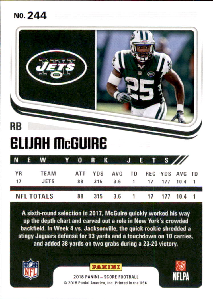 A8999- 2018 Score Football Card #s 1-250 -You Pick- 15+ FREE US SHIP - Picture 315 of 325