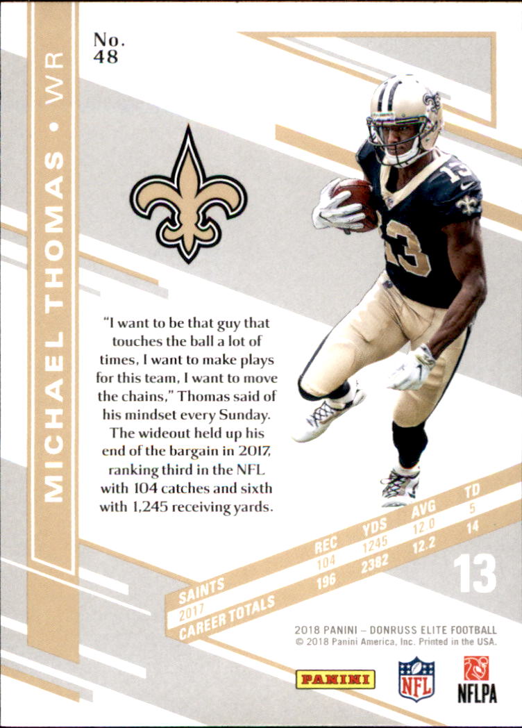 A1582- 2018 Elite Football Card #s 1-100 +Inserts -You Pick- 15+ FREE US SHIP - Picture 77 of 163