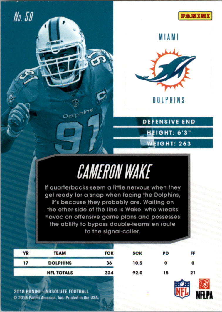 2018 Absolute #59 Cameron Wake back image