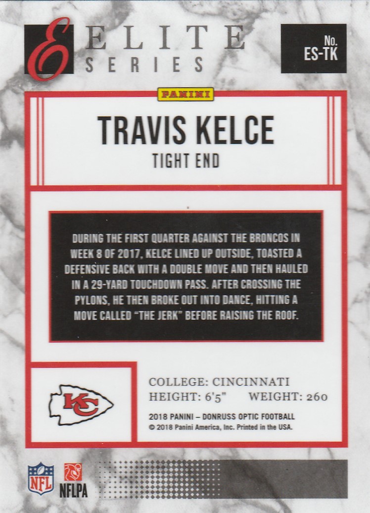 : 2017 Donruss Elite #51 Travis Kelce Kansas City Chiefs