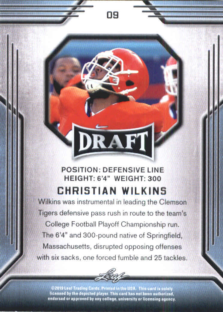 B3103- 2019 Leaf Draft FB Card #s 1-100 +Inserts -You Pick- 15+ FREE US SHIP - Picture 19 of 154