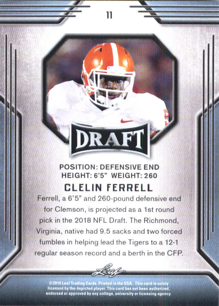 B3103- 2019 Leaf Draft FB Card #s 1-100 +Inserts -You Pick- 15+ FREE US SHIP - Picture 23 of 154