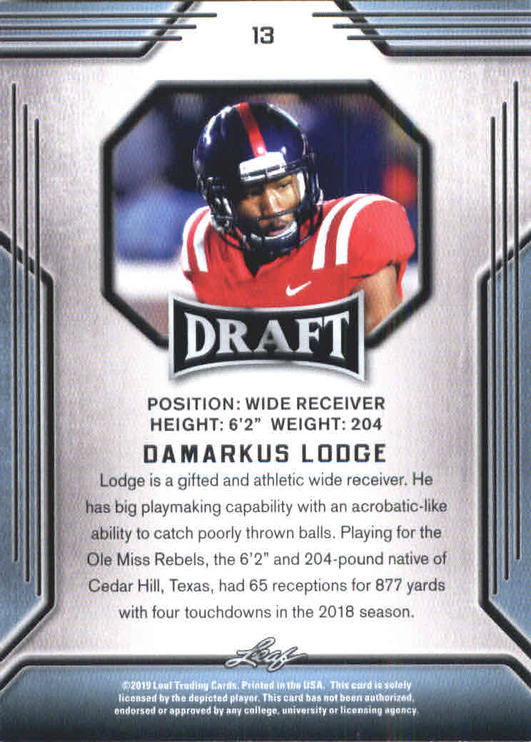 B3103- 2019 Leaf Draft FB Card #s 1-100 +Inserts -You Pick- 15+ FREE US SHIP - Picture 25 of 154