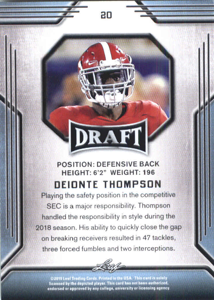 B3103- 2019 Leaf Draft FB Card #s 1-100 +Inserts -You Pick- 15+ FREE US SHIP - Picture 35 of 154
