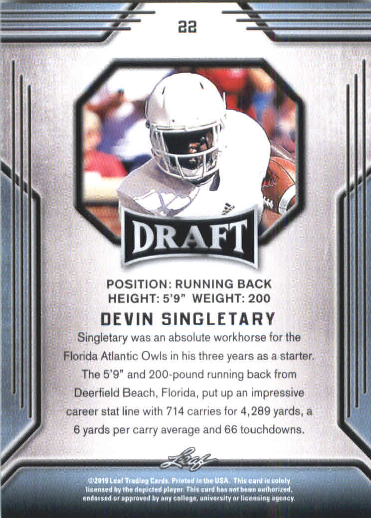 B3103- 2019 Leaf Draft FB Card #s 1-100 +Inserts -You Pick- 15+ FREE US SHIP - Picture 39 of 154