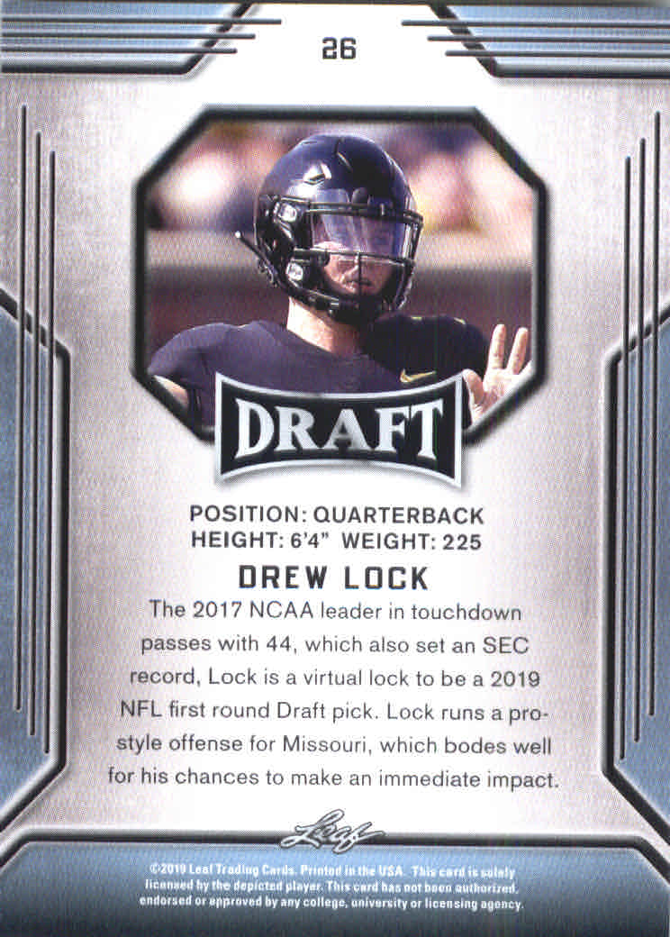 B3103- 2019 Leaf Draft FB Card #s 1-100 +Inserts -You Pick- 15+ FREE US SHIP - Picture 47 of 154