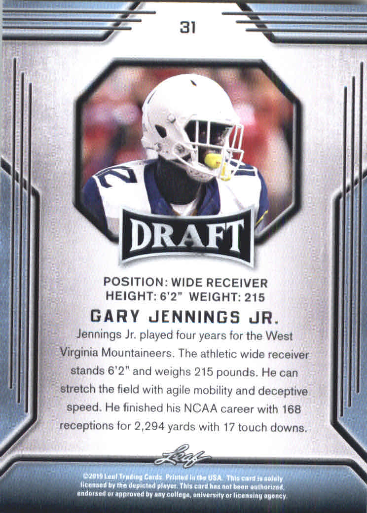 B3103- 2019 Leaf Draft FB Card #s 1-100 +Inserts -You Pick- 15+ FREE US SHIP - Picture 57 of 154