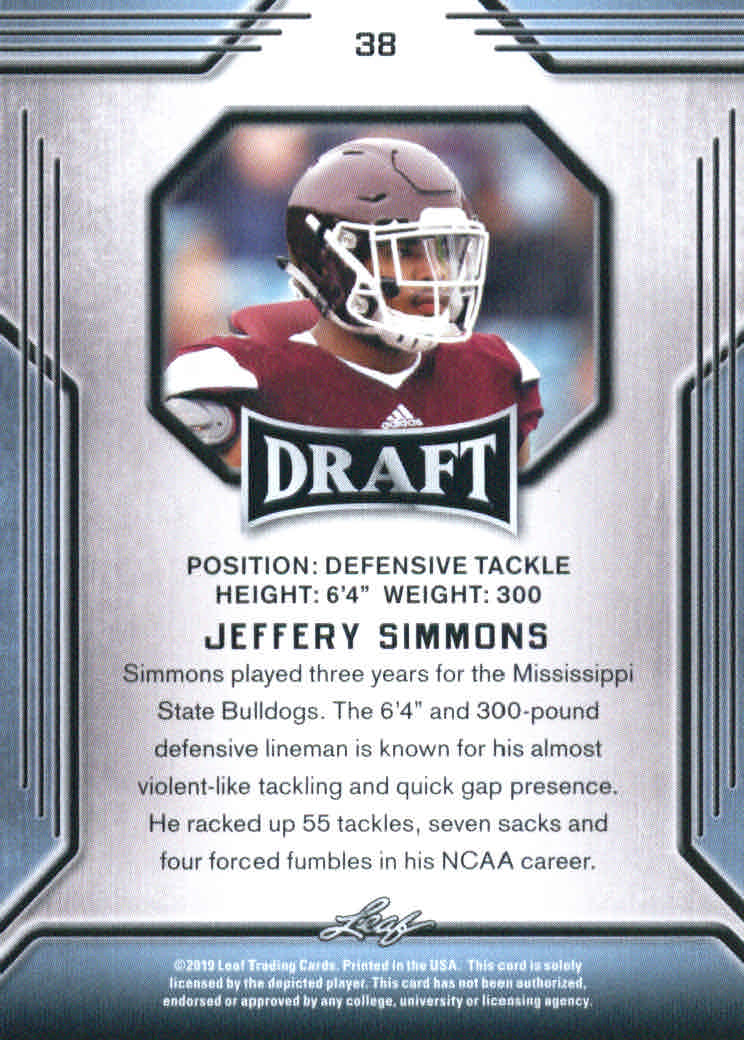 B3103- 2019 Leaf Draft FB Card #s 1-100 +Inserts -You Pick- 15+ FREE US SHIP - Picture 71 of 154