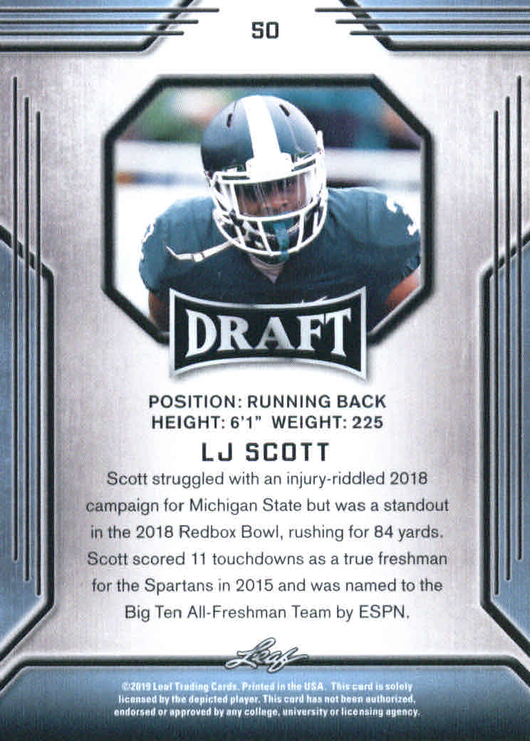 B3103- 2019 Leaf Draft FB Card #s 1-100 +Inserts -You Pick- 15+ FREE US SHIP - Picture 89 of 154