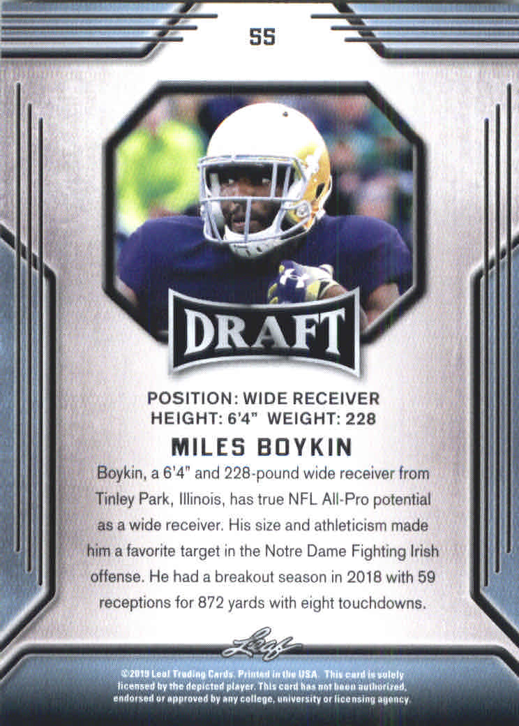 B3103- 2019 Leaf Draft FB Card #s 1-100 +Inserts -You Pick- 15+ FREE US SHIP - Picture 99 of 154