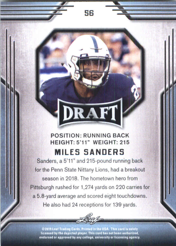 B3103- 2019 Leaf Draft FB Card #s 1-100 +Inserts -You Pick- 15+ FREE US SHIP - Picture 101 of 154