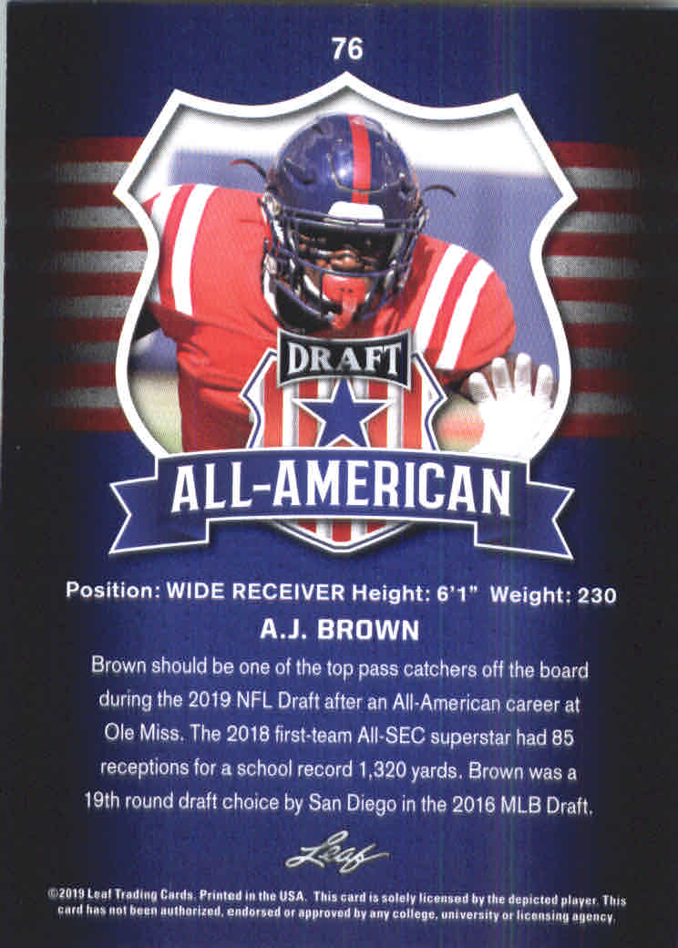 B3103- 2019 Leaf Draft FB Card #s 1-100 +Inserts -You Pick- 15+ FREE US SHIP - Picture 123 of 154