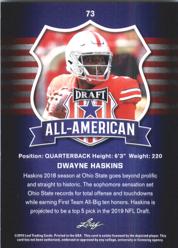 B3103- 2019 Leaf Draft FB Card #s 1-100 +Inserts -You Pick- 15+ FREE US SHIP - Picture 117 of 154