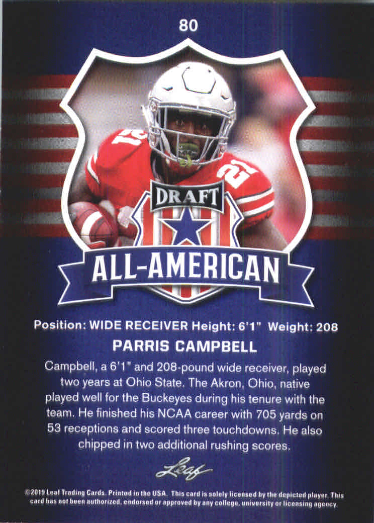 B3103- 2019 Leaf Draft FB Card #s 1-100 +Inserts -You Pick- 15+ FREE US SHIP - Picture 129 of 154