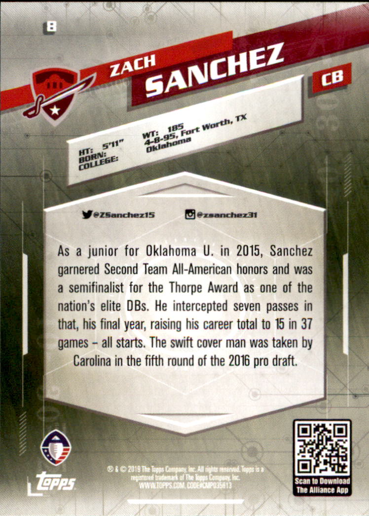 A9018- 2019 Topps AAF Football Cards 1-175 +Inserts -You Pick- 15+ FREE US SHIP - Picture 17 of 313
